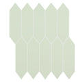 3D Sage Green Long Hexagon Peel and Stick Wall Tile