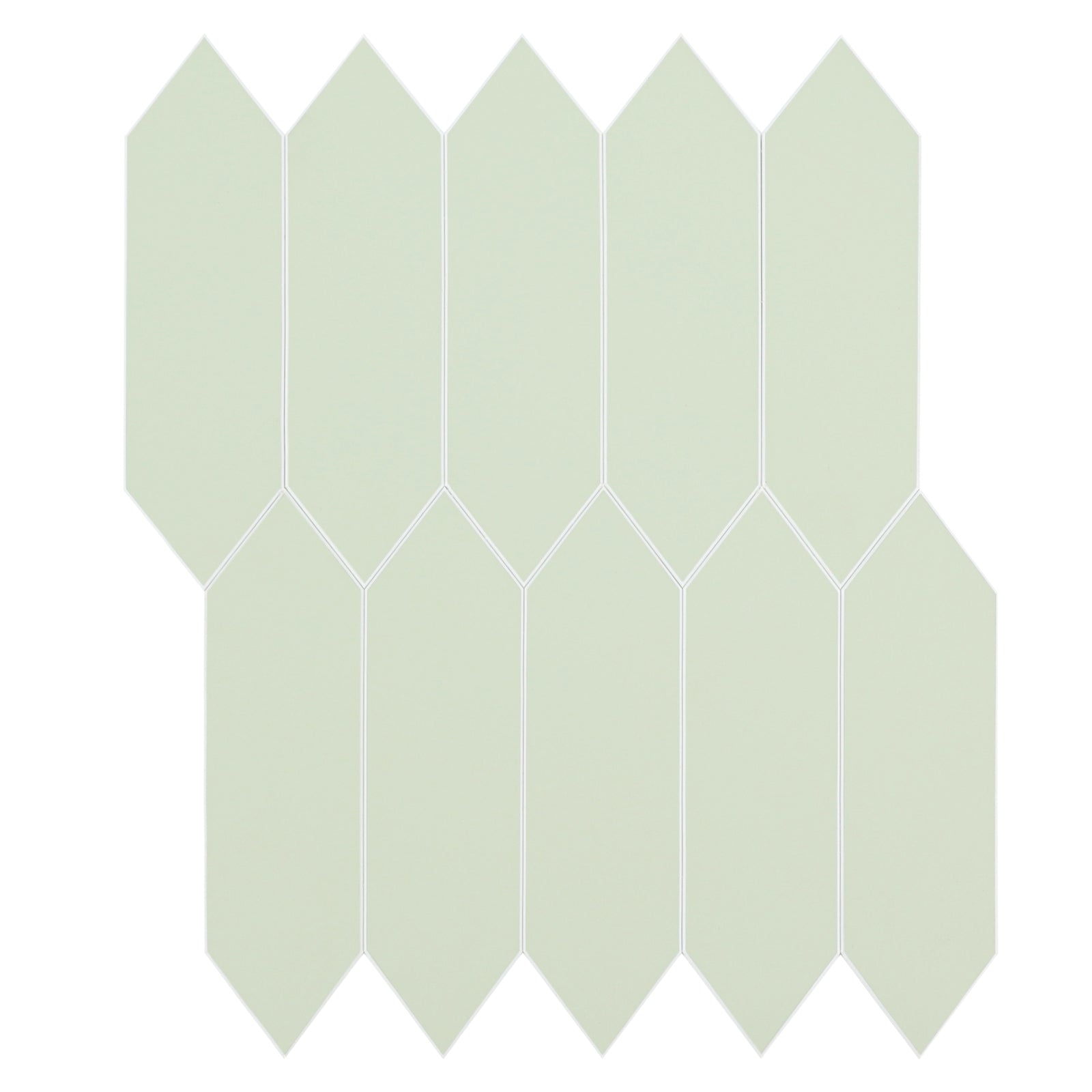 3D Sage Green Long Hexagon Peel and Stick Wall Tile
