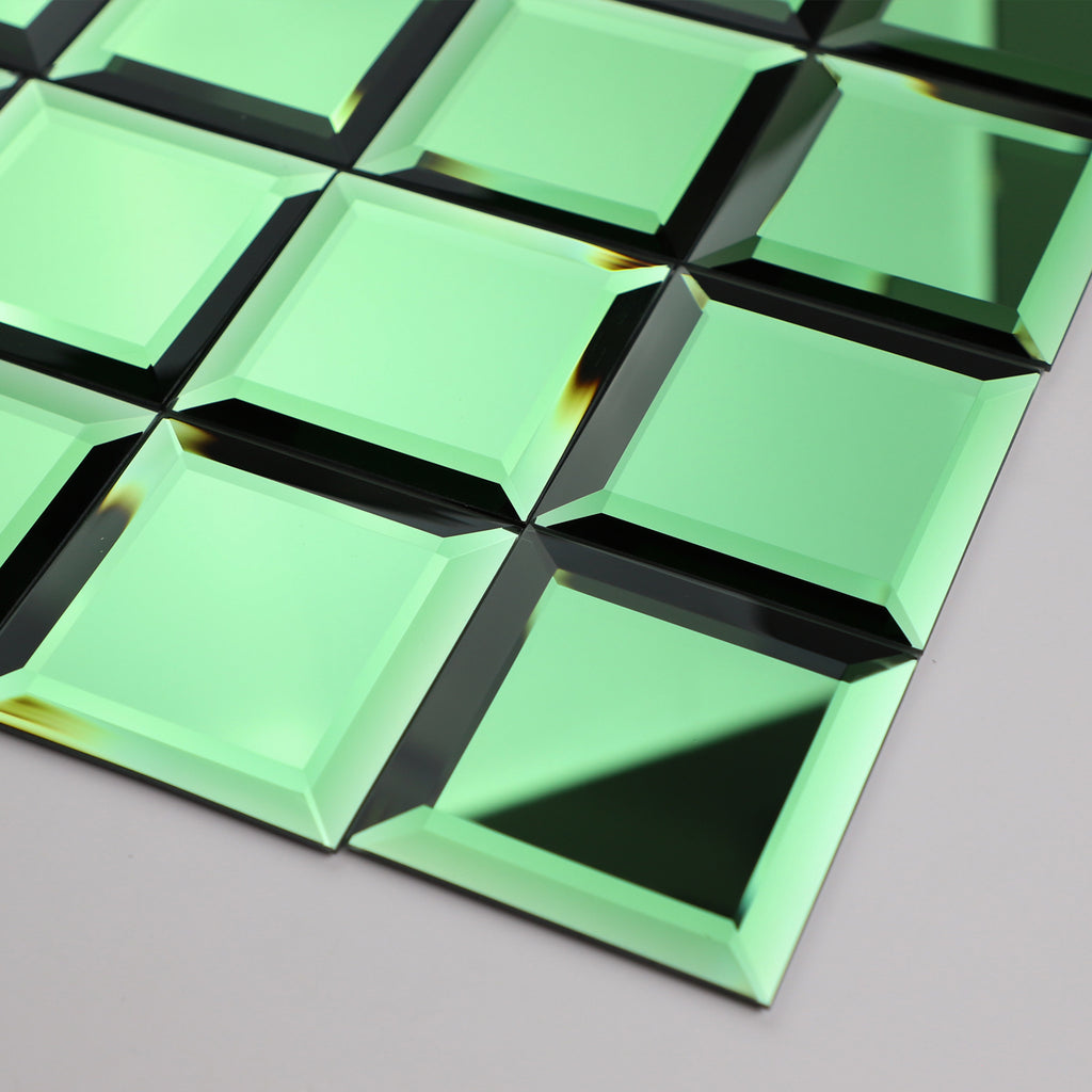 Diamond Grade Glass Mirror Beveled Subway  Peel and Stick Backsplash Wall Tile