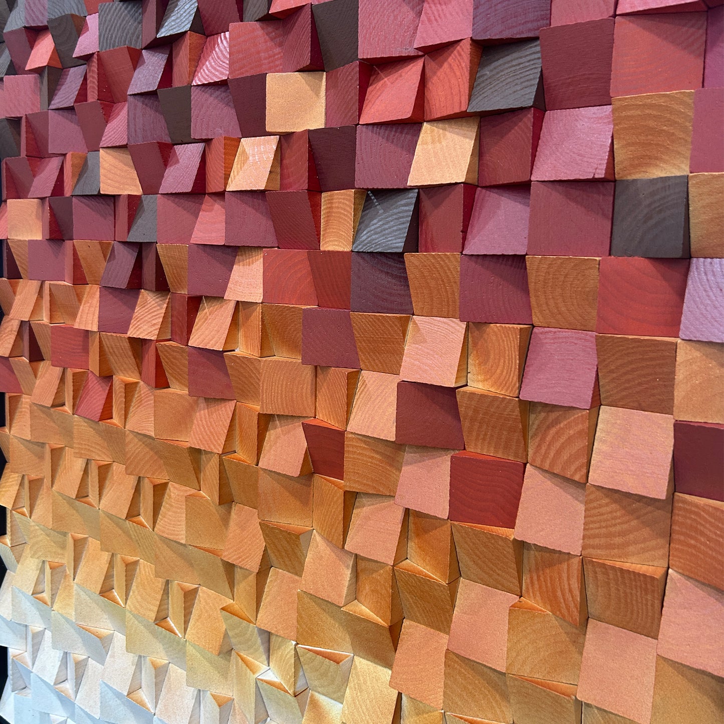 Geometric Acoustic Panel Wood  Wall Art-Sunset Glow