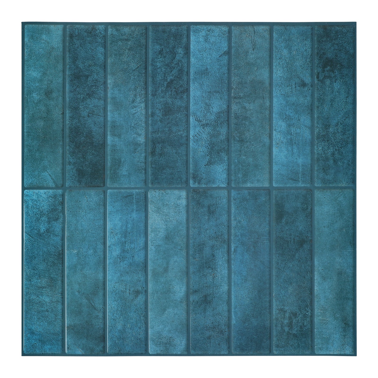 3D Blue Linear Mosaic Peel and Stick Wall Tile