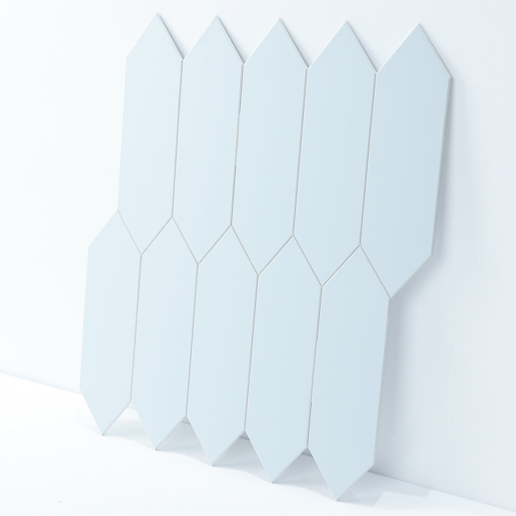 3D Sky Blue Long Hexagon Peel and Stick Wall Tile