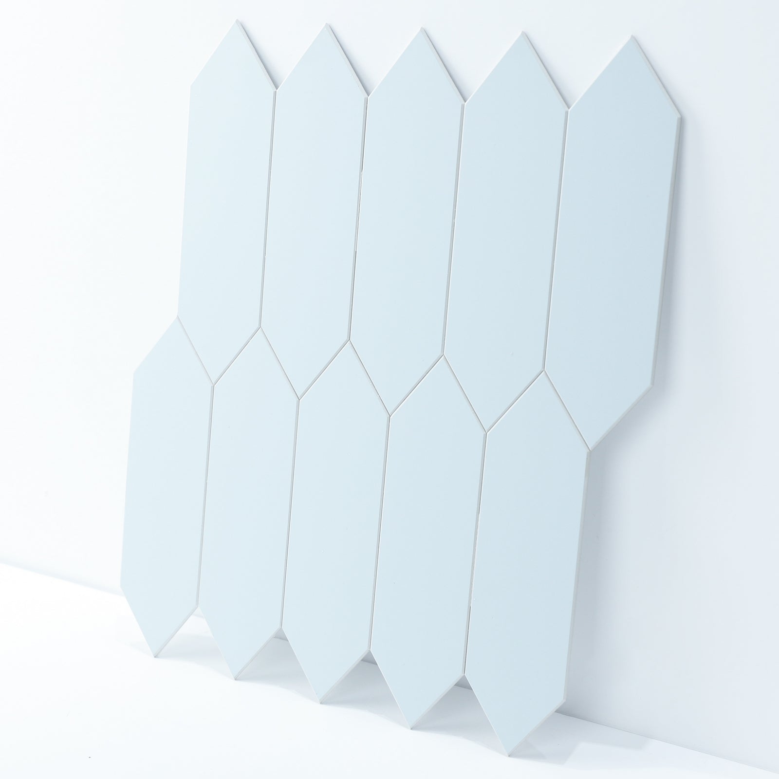 3D Sky Blue Long Hexagon Peel and Stick Wall Tile