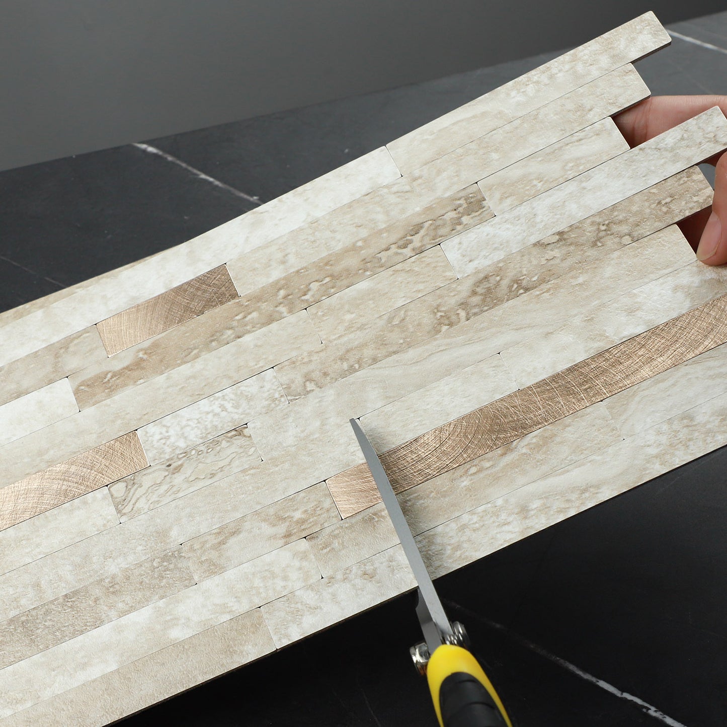 Miscasa Beige Stone Peel and Stick Backsplash Wall Tiles (12 Sheets)