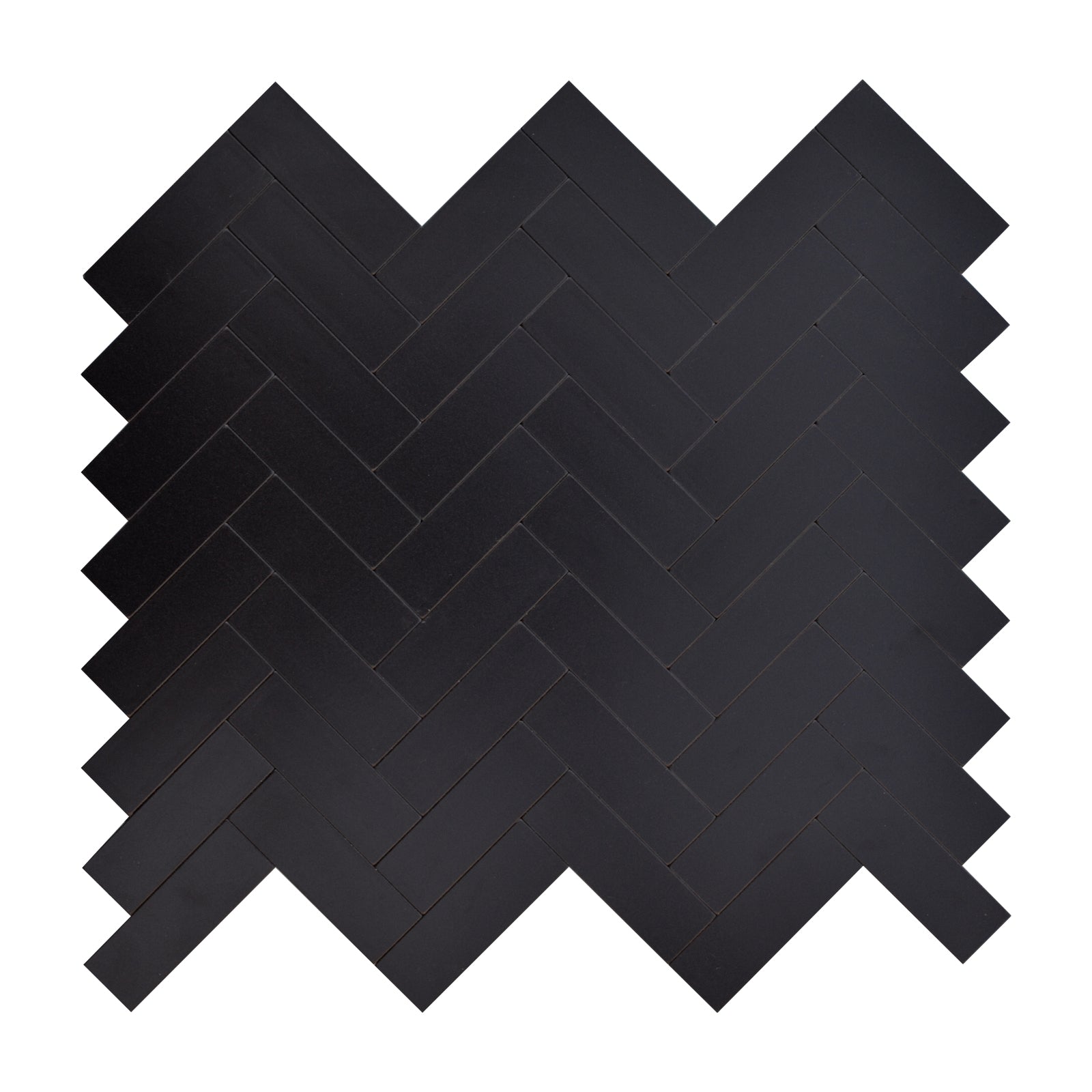 Herringbone Black Peel and Stick Backsplash Tile