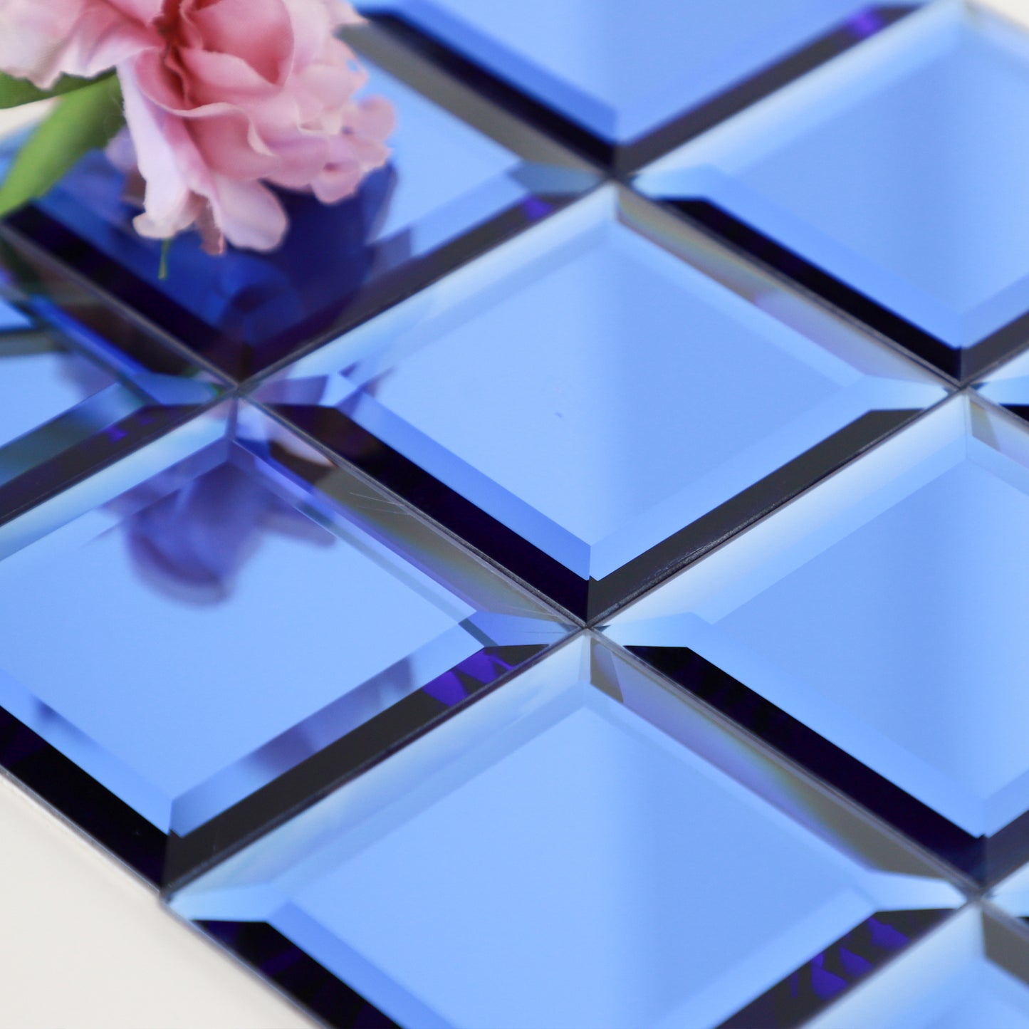 Blue Mirror Peel and Stick Backsplash Wall Tile