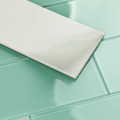 Blue Peel and Stick Backsplash Wall Tile