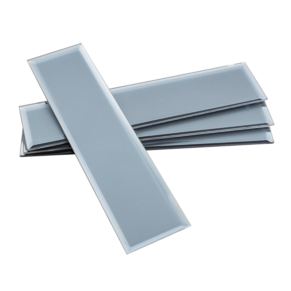 Diamond Grade Glass Mirror Beveled Subway  Peel and Stick Backsplash Wall Tile
