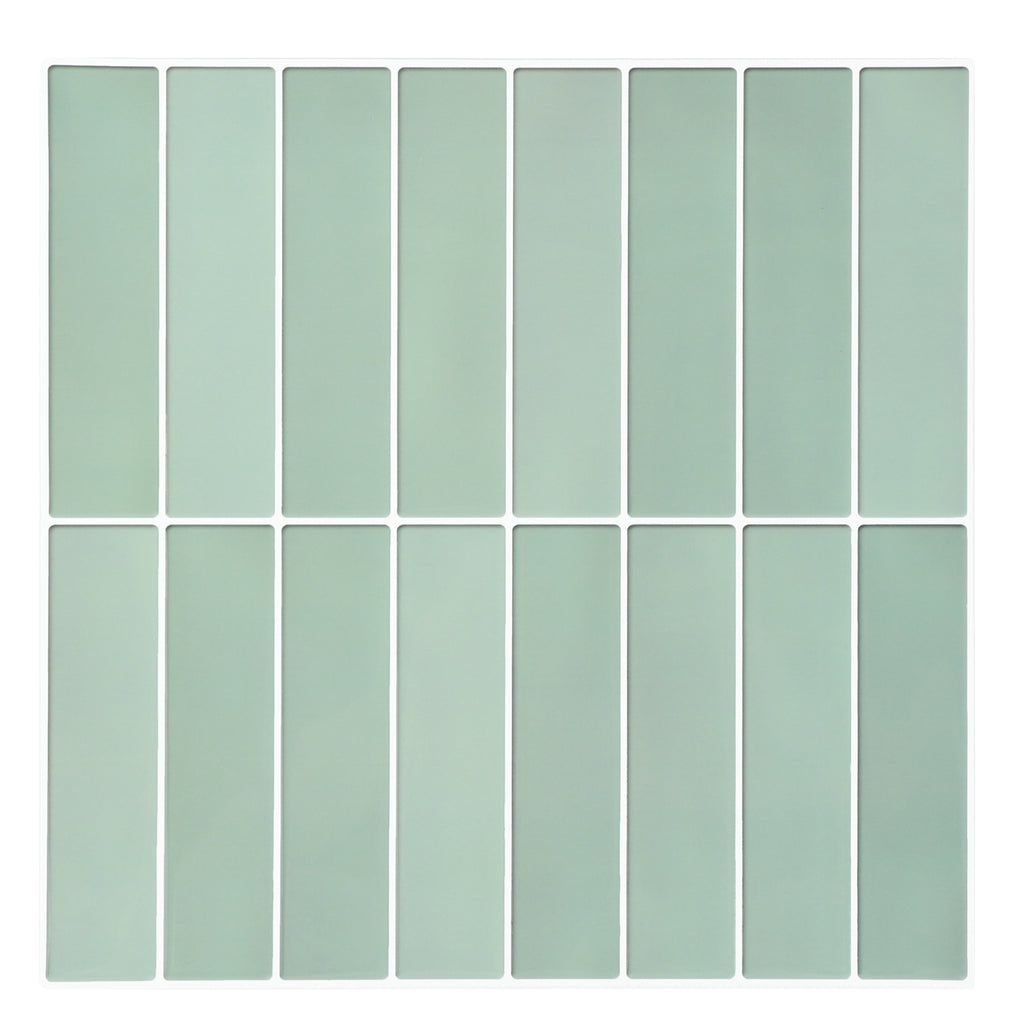 3D Green Gradient Linear Peel and Stick Wall Tile