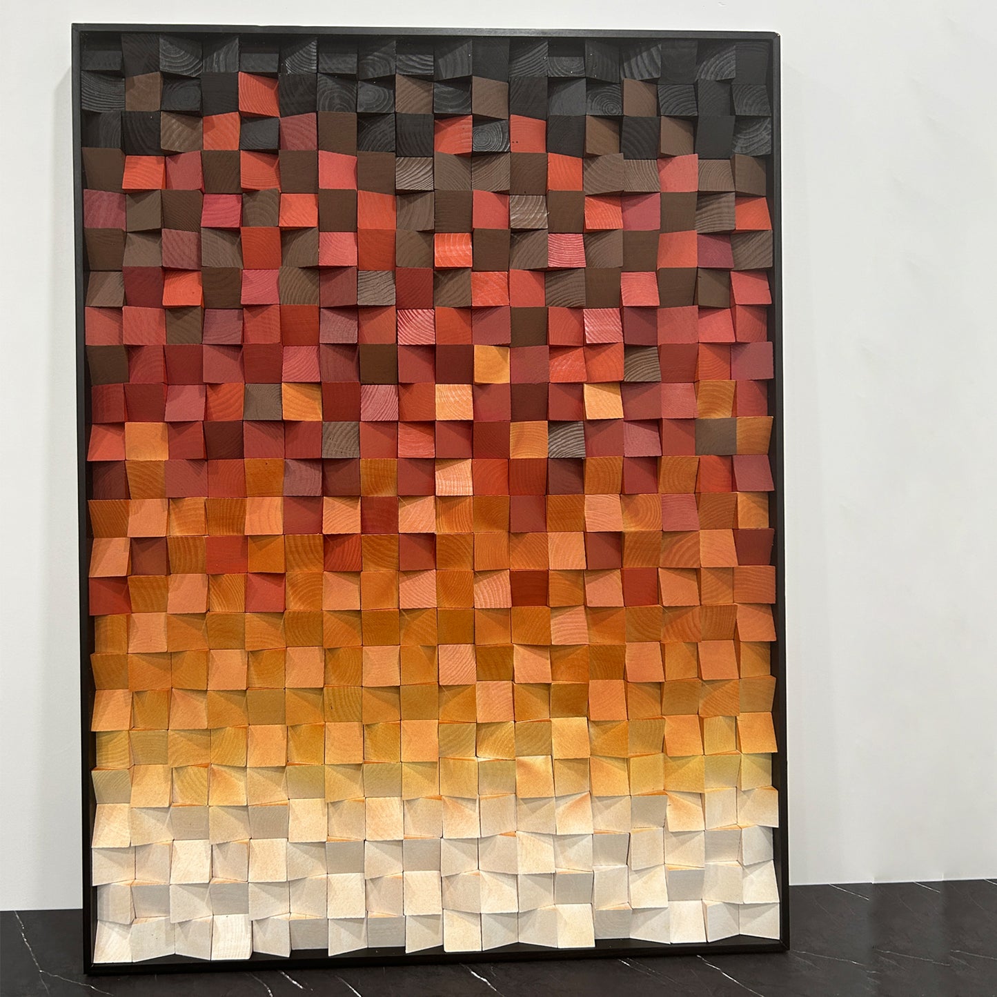 Geometric Acoustic Panel Wood  Wall Art-Sunset Glow