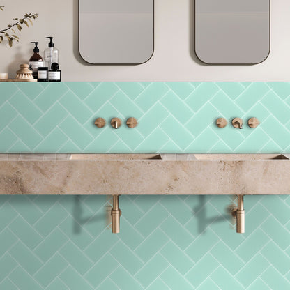 Blue Peel and Stick Backsplash Wall Tile