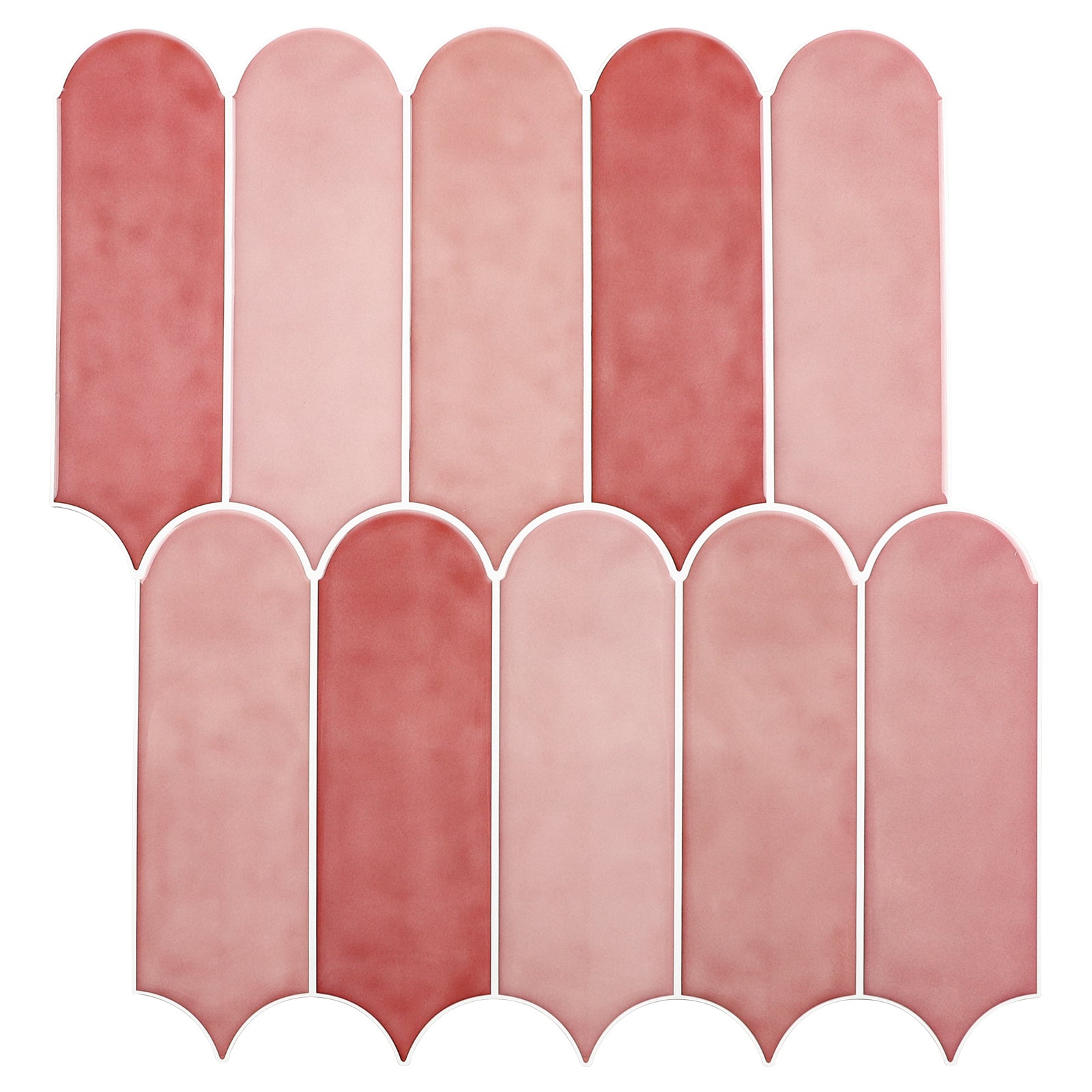 Pink Fish Scale Peel and Stick Backsplash Tile - Thicker Design