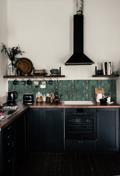 Green Marble Peel and Stick Backsplash Wall Tile