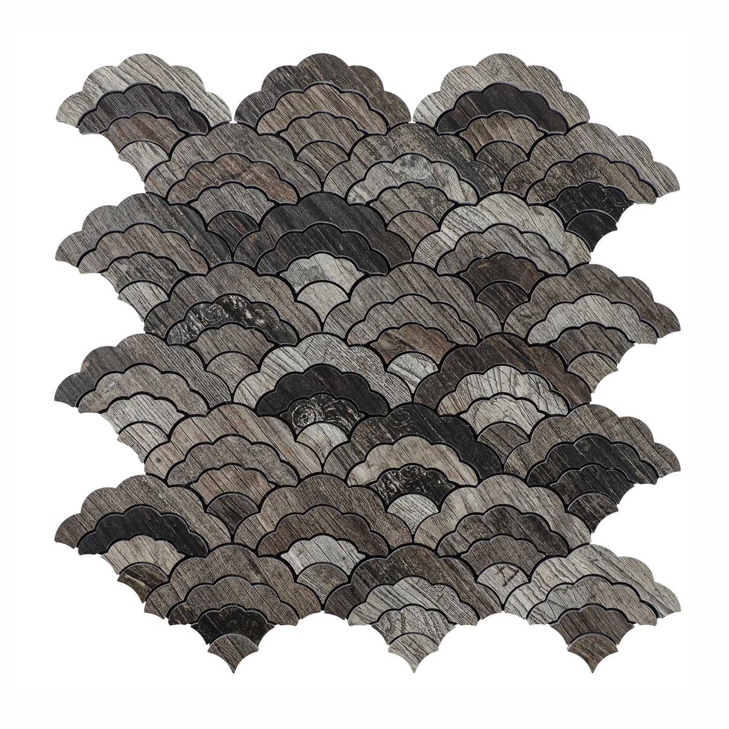 Wood Cloud-Shaped Peel and Stick Backsplash Wall Tile