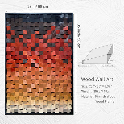 Geometric Acoustic Panel Wood  Wall Art-Sunset Glow