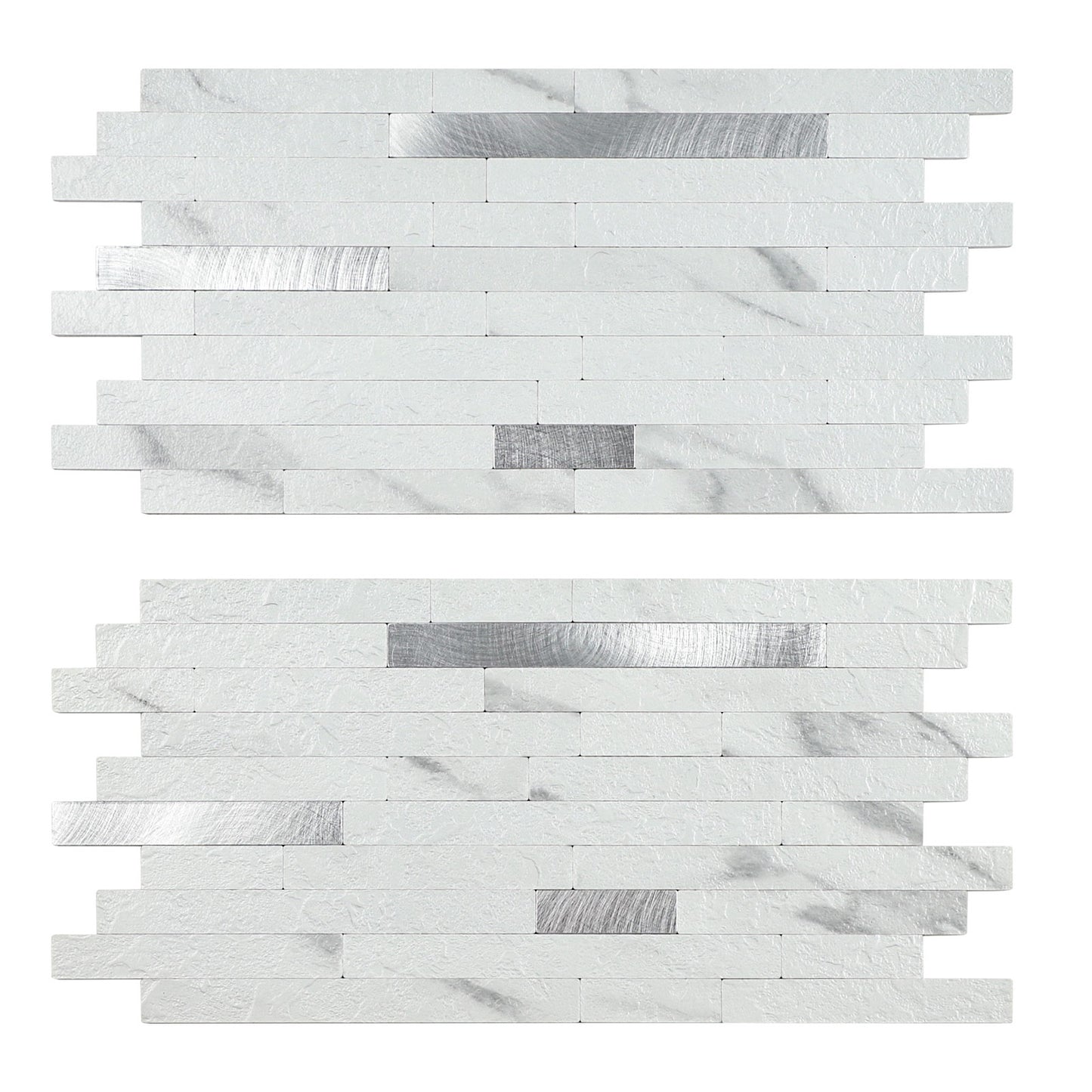 Faux Volakas White Stone  Peel and Stick Backsplash Wall Tile