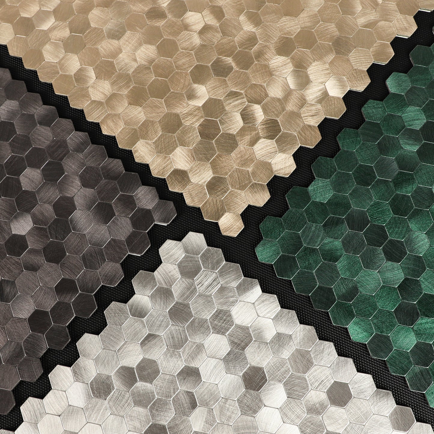 Peel and Stick Green Hexagon Metal  Wall Tile – DIY Kitchen Backsplash Wall Panels