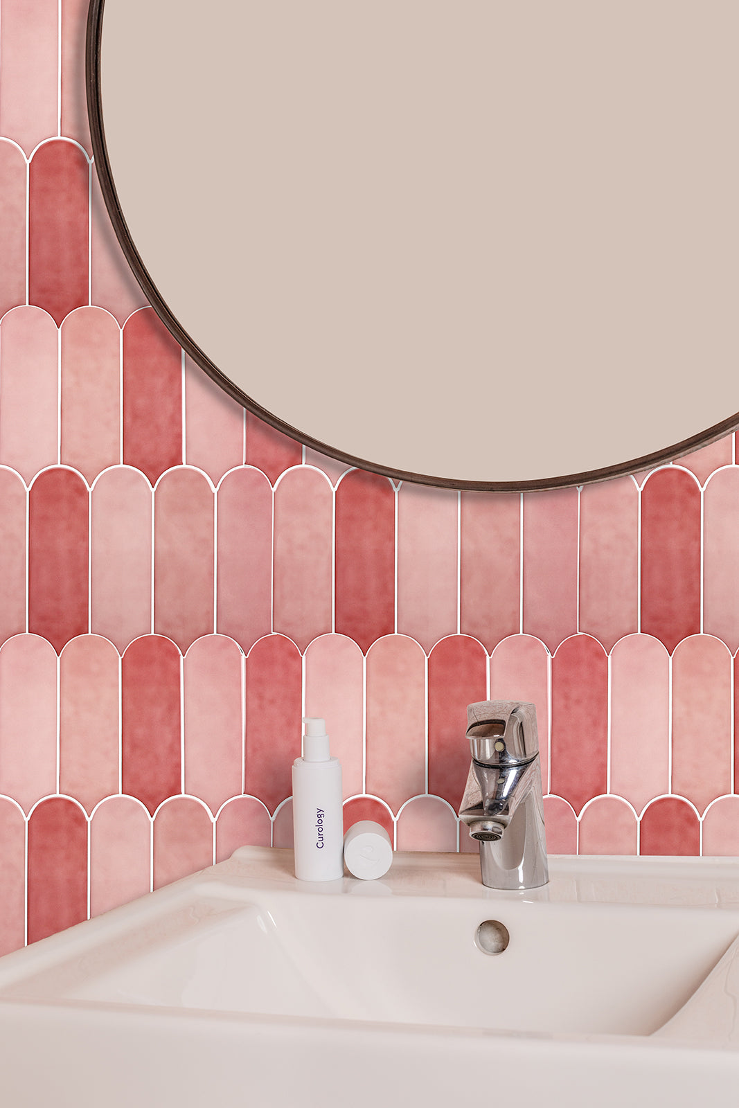 Pink Fish Scale Peel and Stick Backsplash Tile - Thicker Design