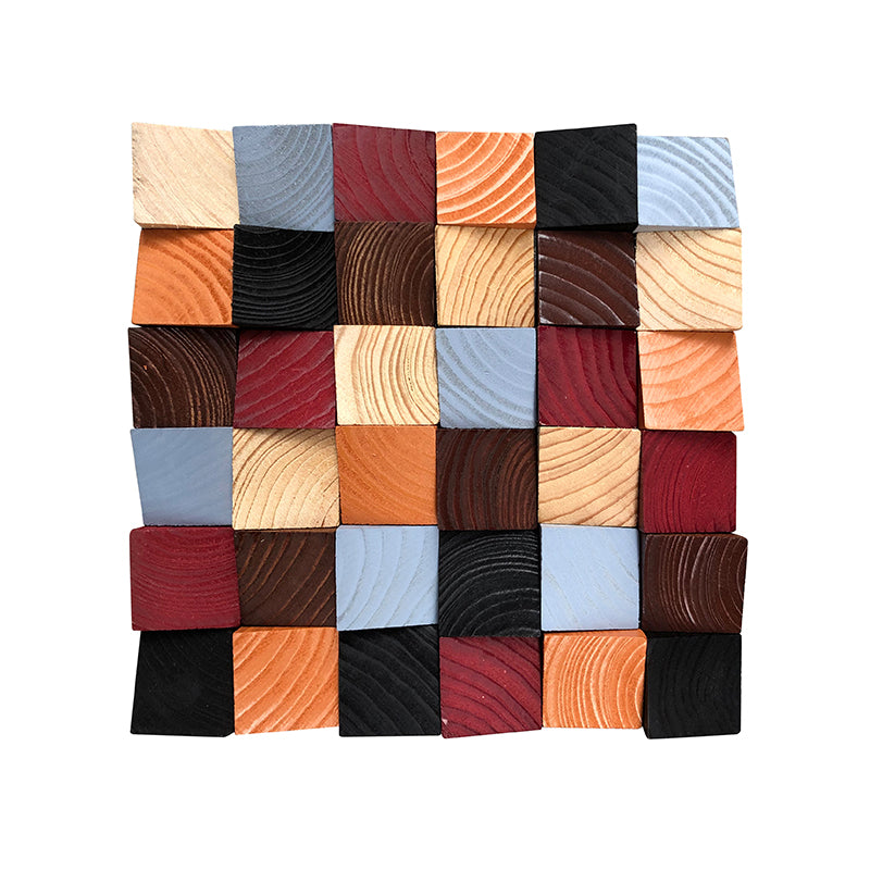 Geometric Acoustic Panel Wood Mosaic Wall Art