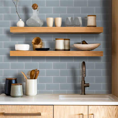 Gray Peel and Stick Backsplash Wall Tile