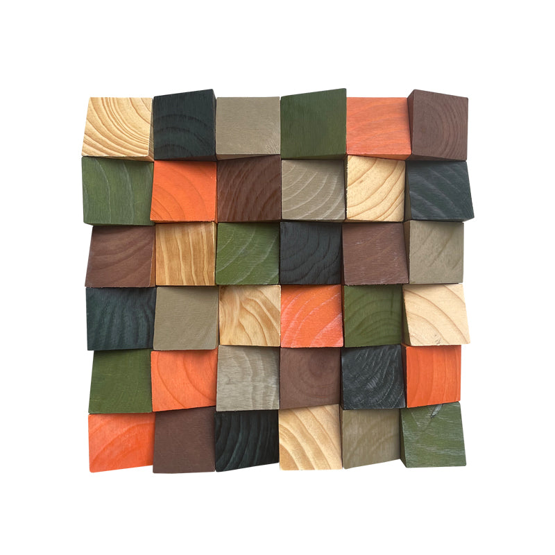 Geometric Acoustic Panel Wood Mosaic Wall Art