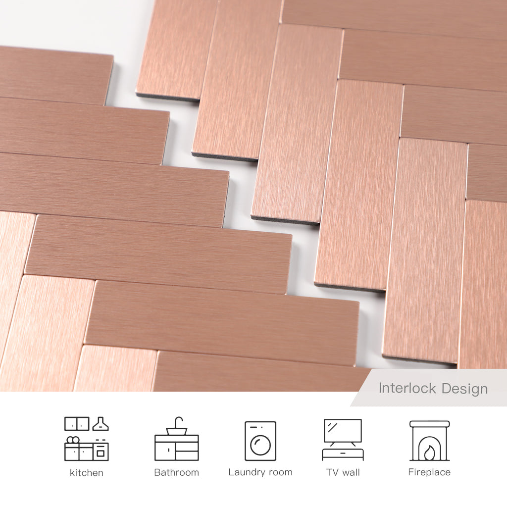 Herringbone Peel and Stick Backsplash Wall Tile