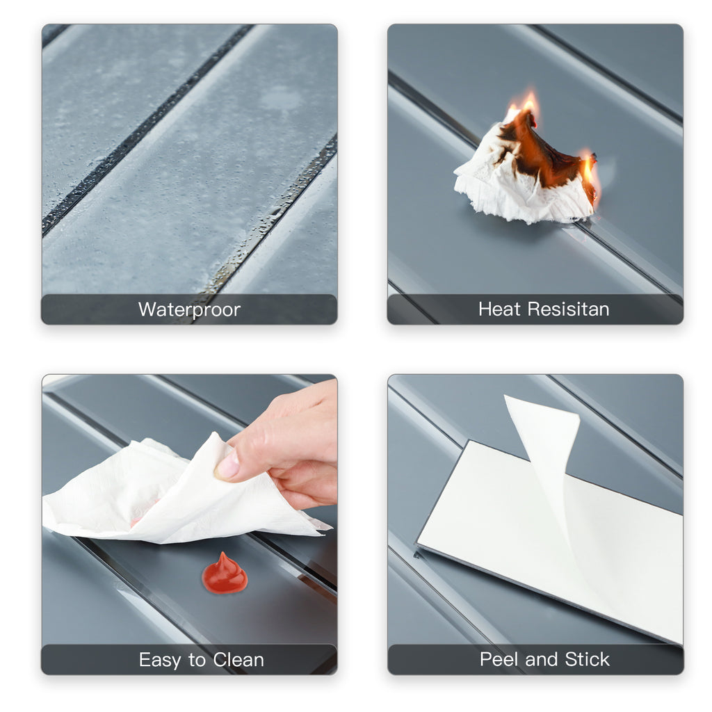 Diamond Grade Glass Mirror Beveled Subway  Peel and Stick Backsplash Wall Tile