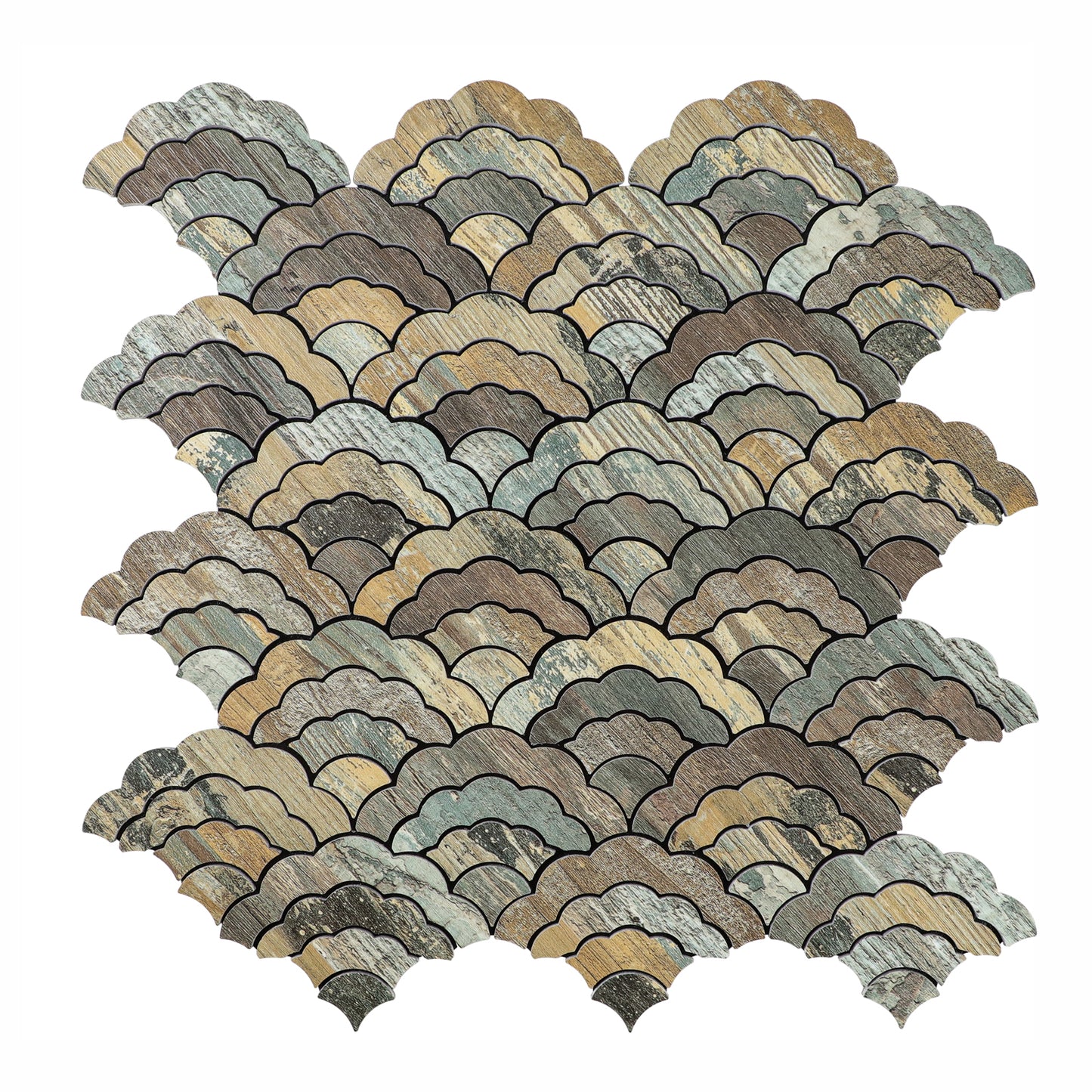 Wood Cloud-Shaped Peel and Stick Backsplash Wall Tile