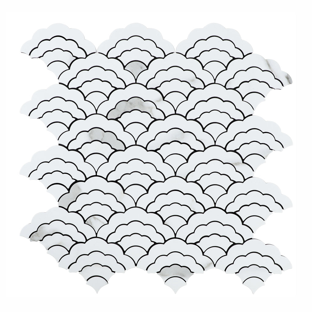 Marble Cloud-Shaped Peel and Stick Backsplash Wall Tile