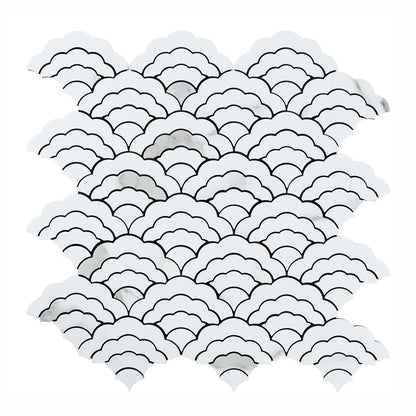 Marble Cloud-Shaped Peel and Stick Backsplash Wall Tile