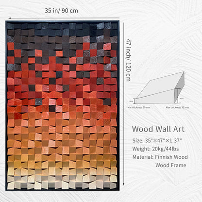 Geometric Acoustic Panel Wood  Wall Art-Sunset Glow