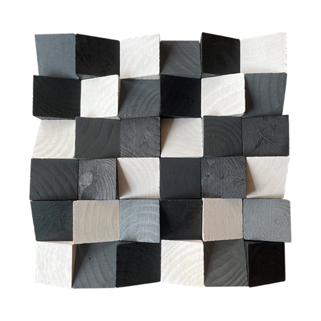Geometric Acoustic Panel Wood Mosaic Wall Art
