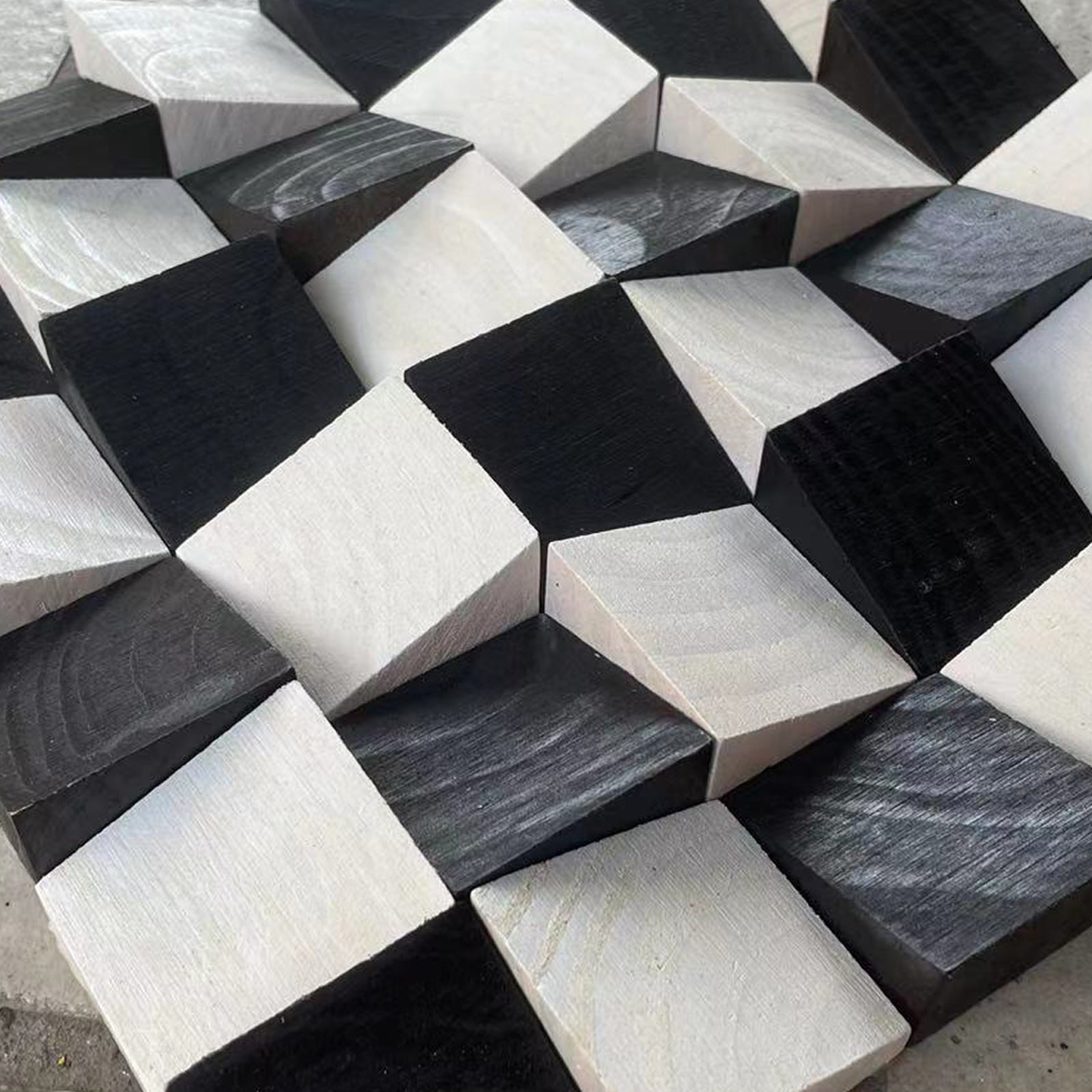 Geometric Acoustic Panel Wood Mosaic Wall Art