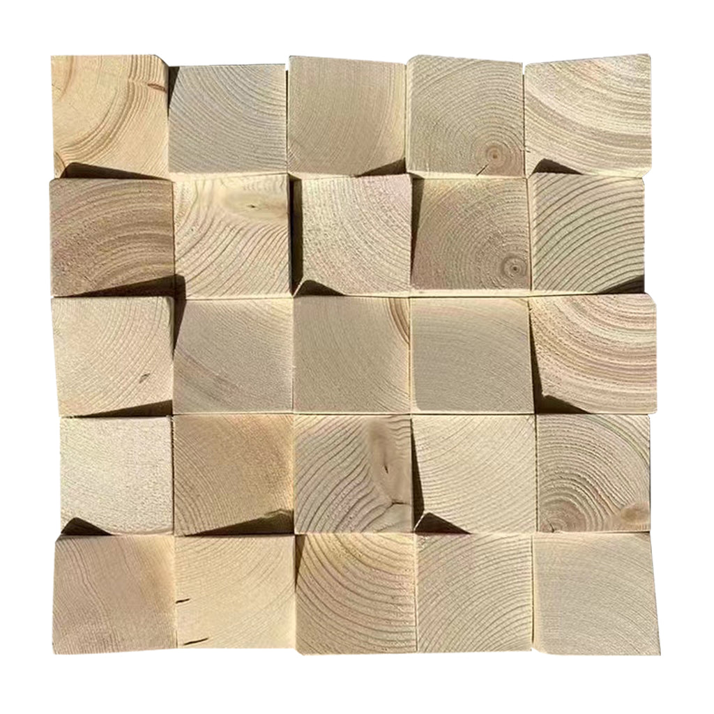 Geometric Acoustic Panel Wood Mosaic Wall Art