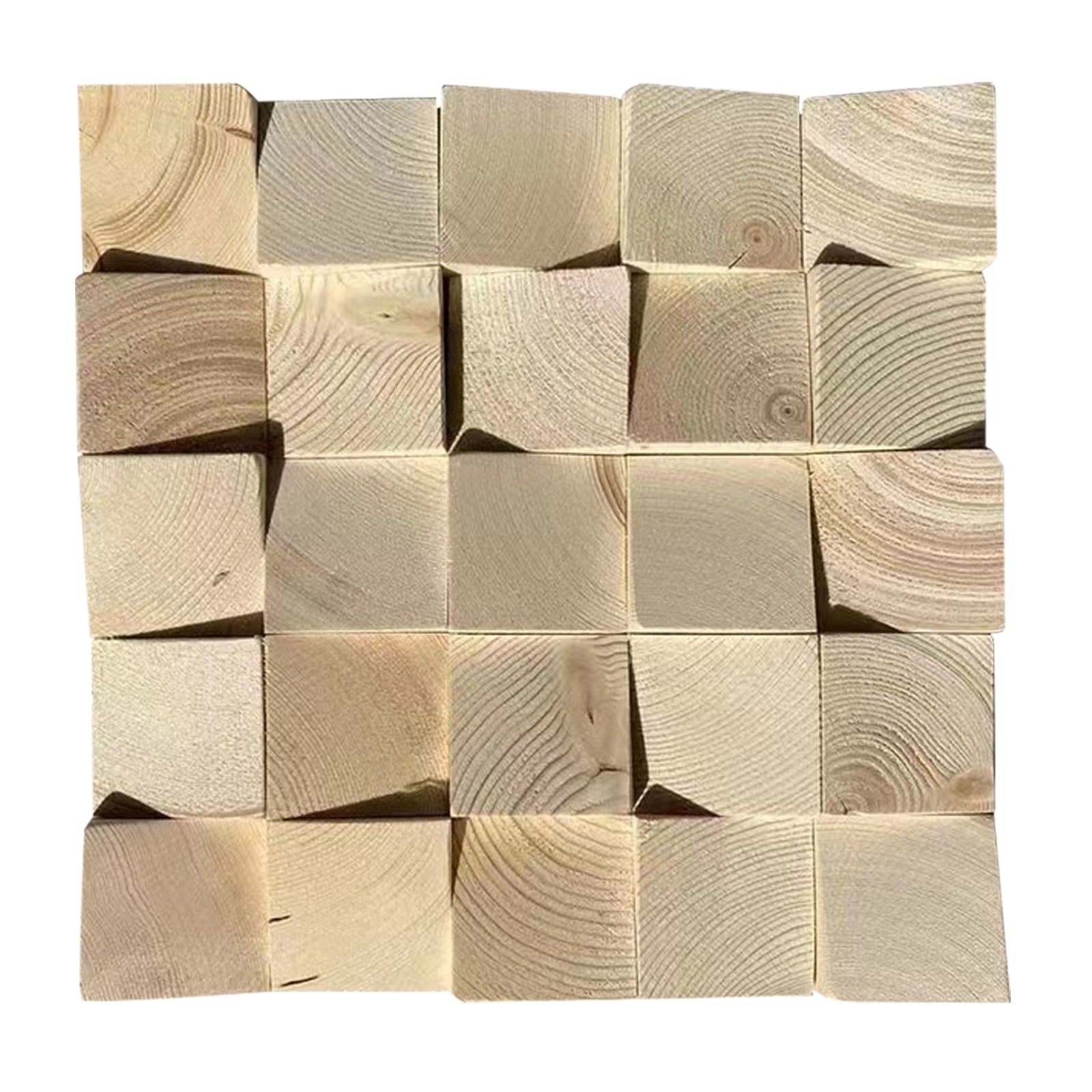 Geometric Acoustic Panel Wood Mosaic Wall Art
