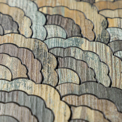 Wood Cloud-Shaped Peel and Stick Backsplash Wall Tile