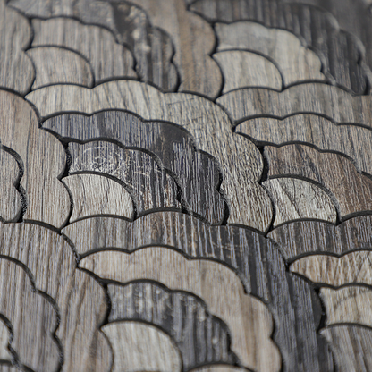 Wood Cloud-Shaped Peel and Stick Backsplash Wall Tile