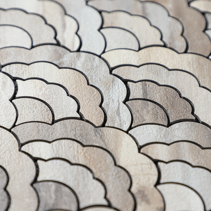 Wood Cloud-Shaped Peel and Stick Backsplash Wall Tile