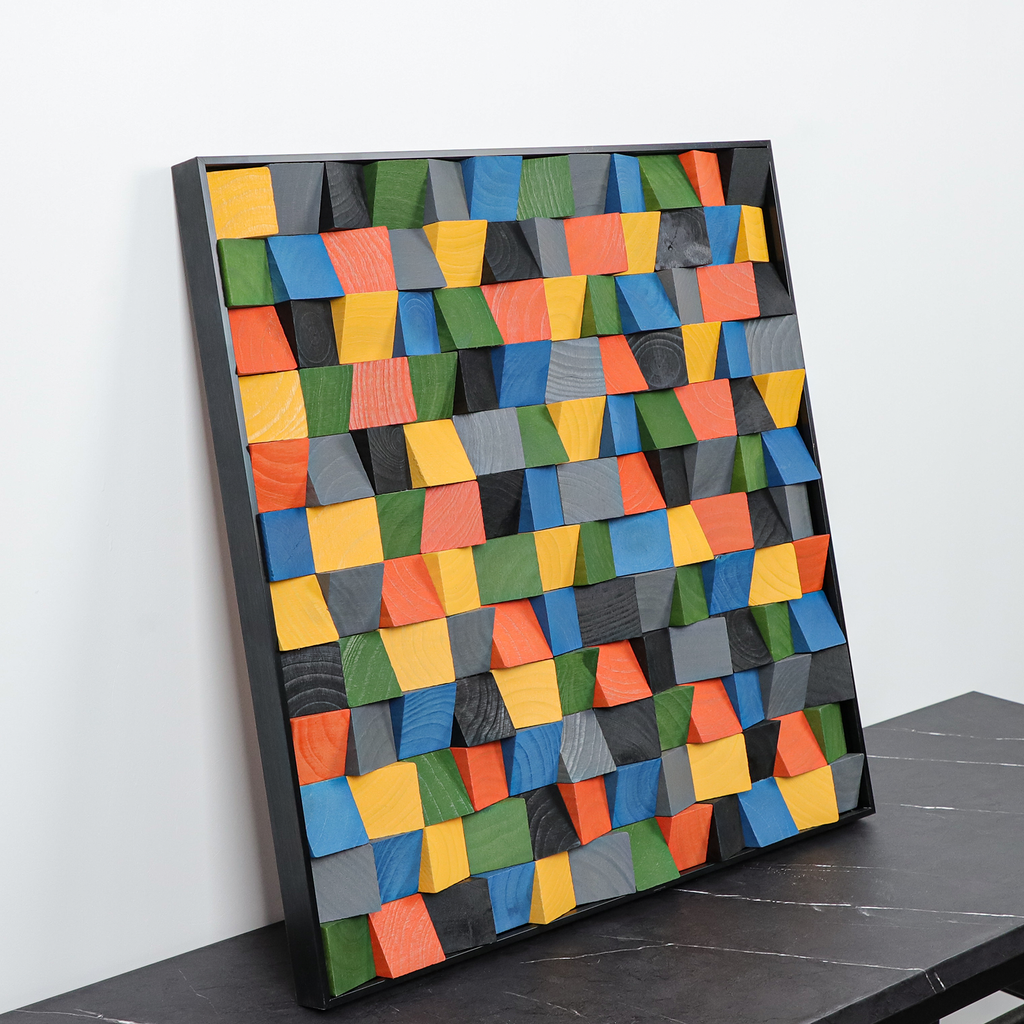 Geometric Acoustic Panel Wood Wall Art – Stylish Soundproofing Panels for Living Room, Office, and Home Décor