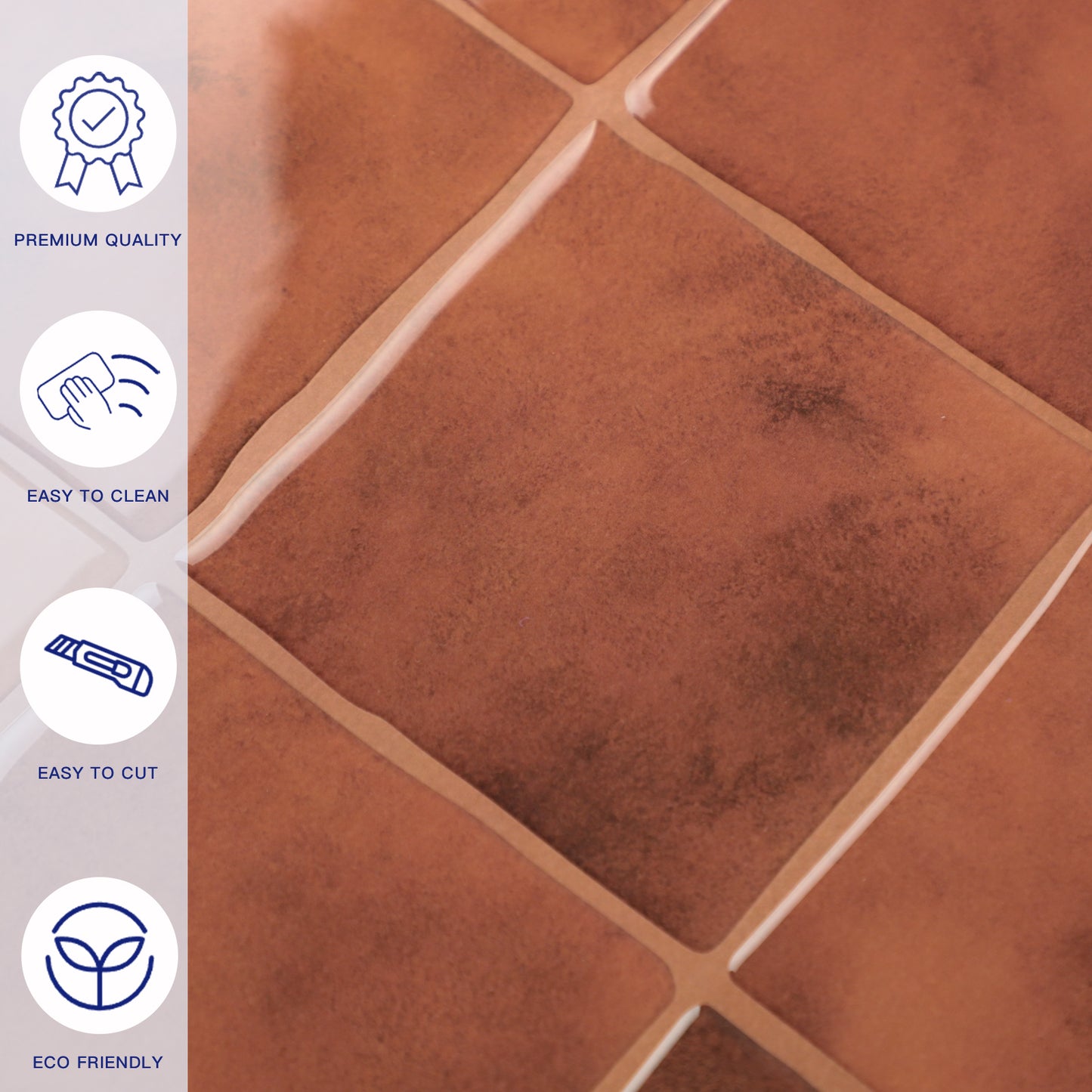 3D Safi Orange Faux Spanish Handmade Peel and Stick Backsplash Wall Tile