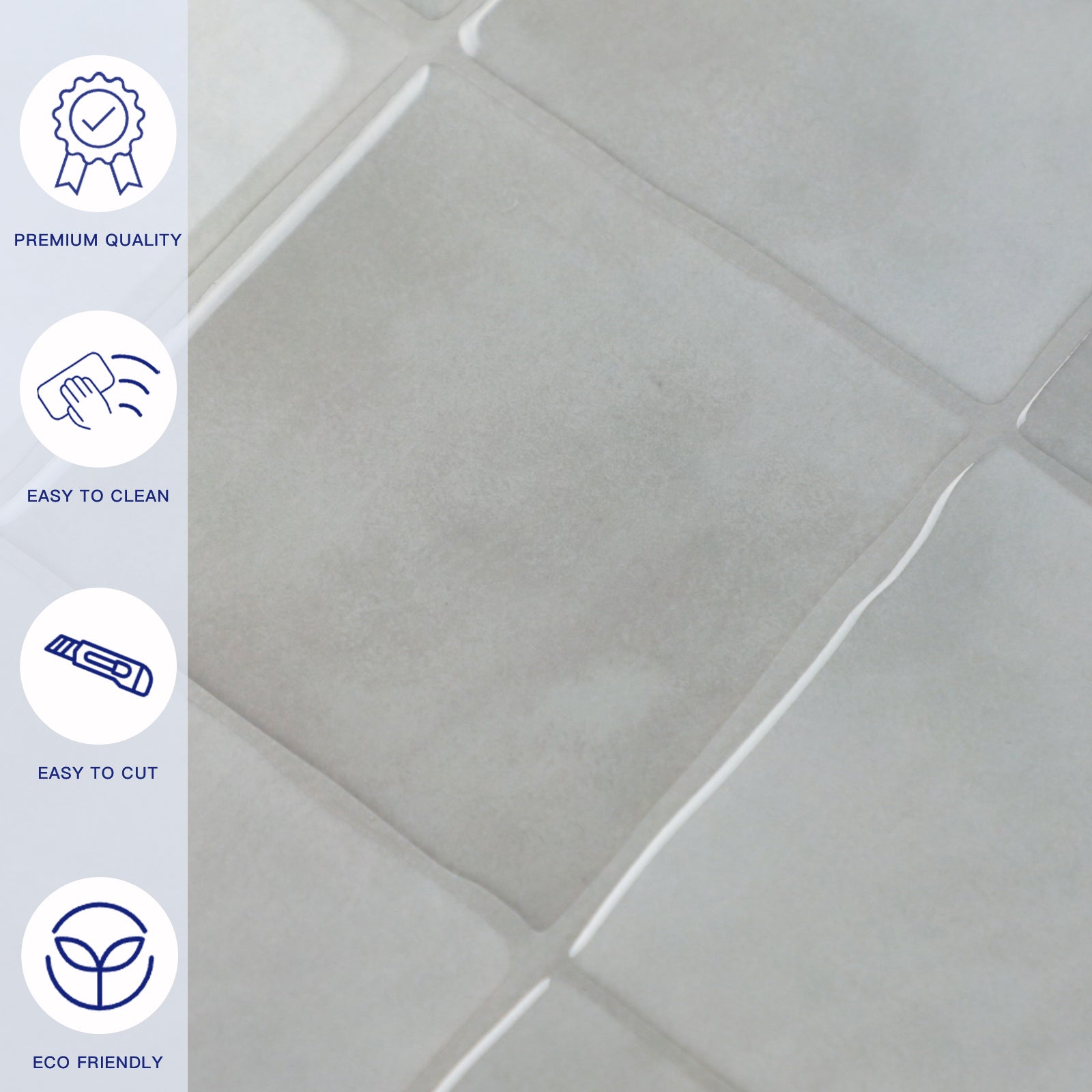 3D Gray Faux Spanish Handmade Peel and Stick Backsplash Wall Tile