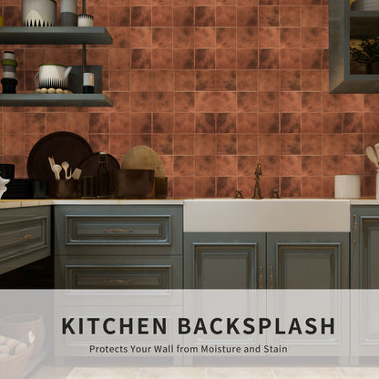 3D Safi Orange Faux Spanish Handmade Peel and Stick Backsplash Wall Tile