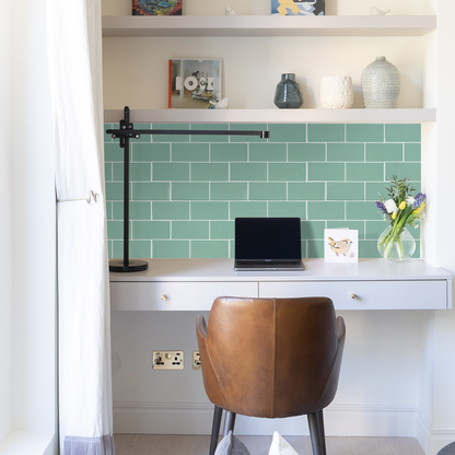 3D Green Subway Peel and Stick Backsplash Wall Tile