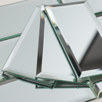 Diamond Grade Glass Mirror Beveled Subway  Peel and Stick Backsplash Wall Tile