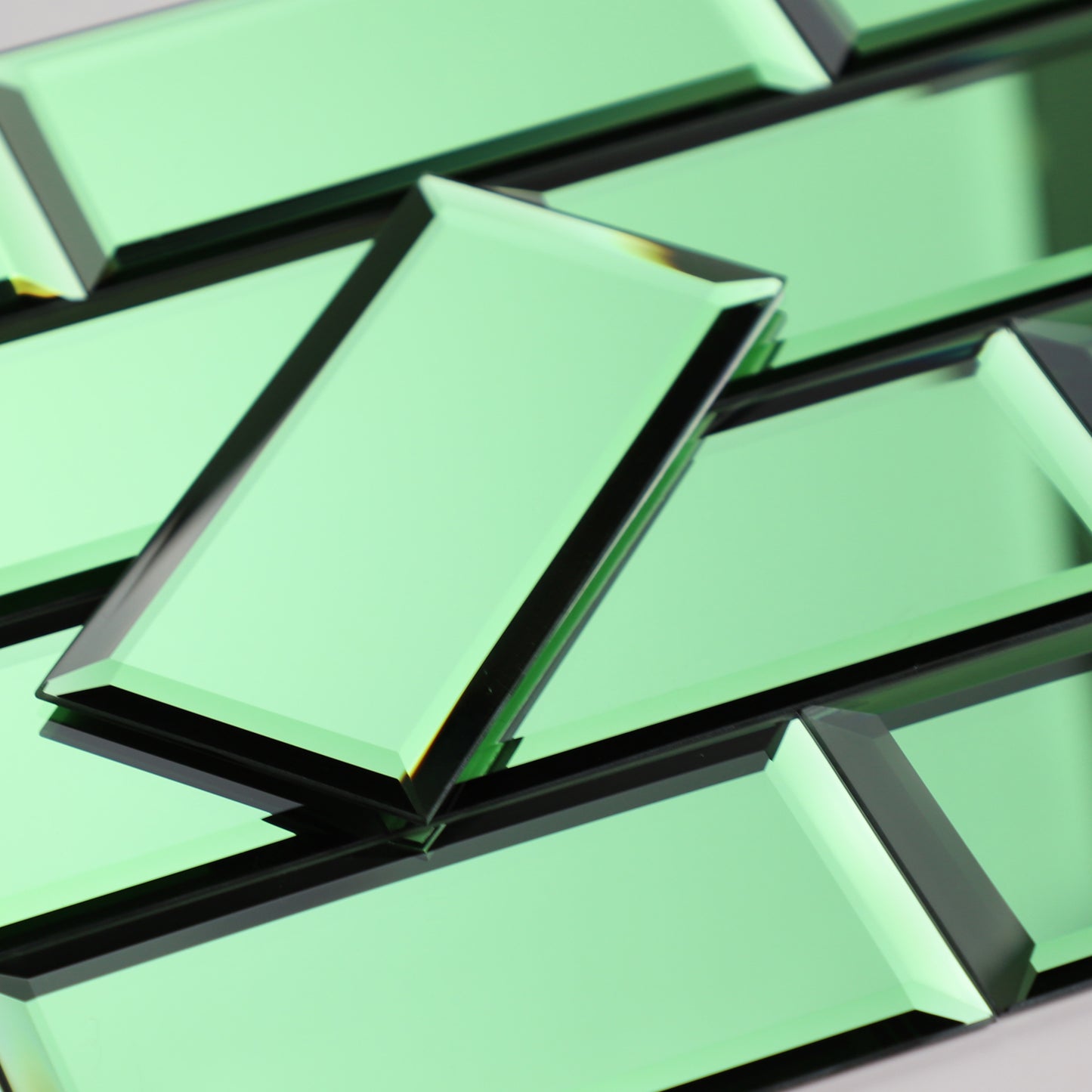 Diamond Grade Glass Mirror Beveled Subway  Peel and Stick Backsplash Wall Tile