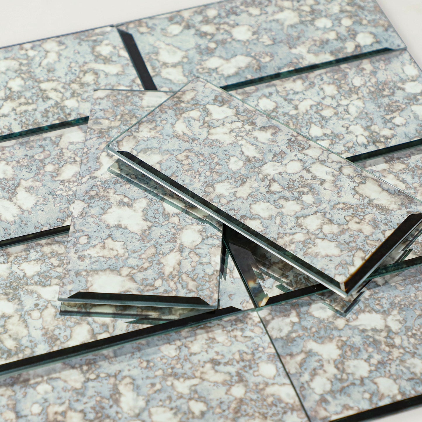 Diamond Grade Glass Mirror Beveled Subway  Peel and Stick Backsplash Wall Tile