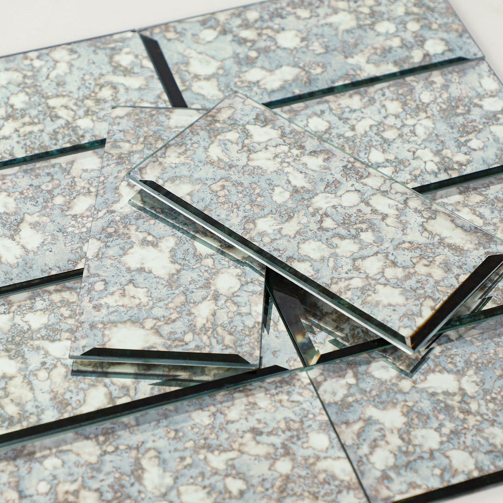Diamond Grade Glass Mirror Beveled Subway  Peel and Stick Backsplash Wall Tile