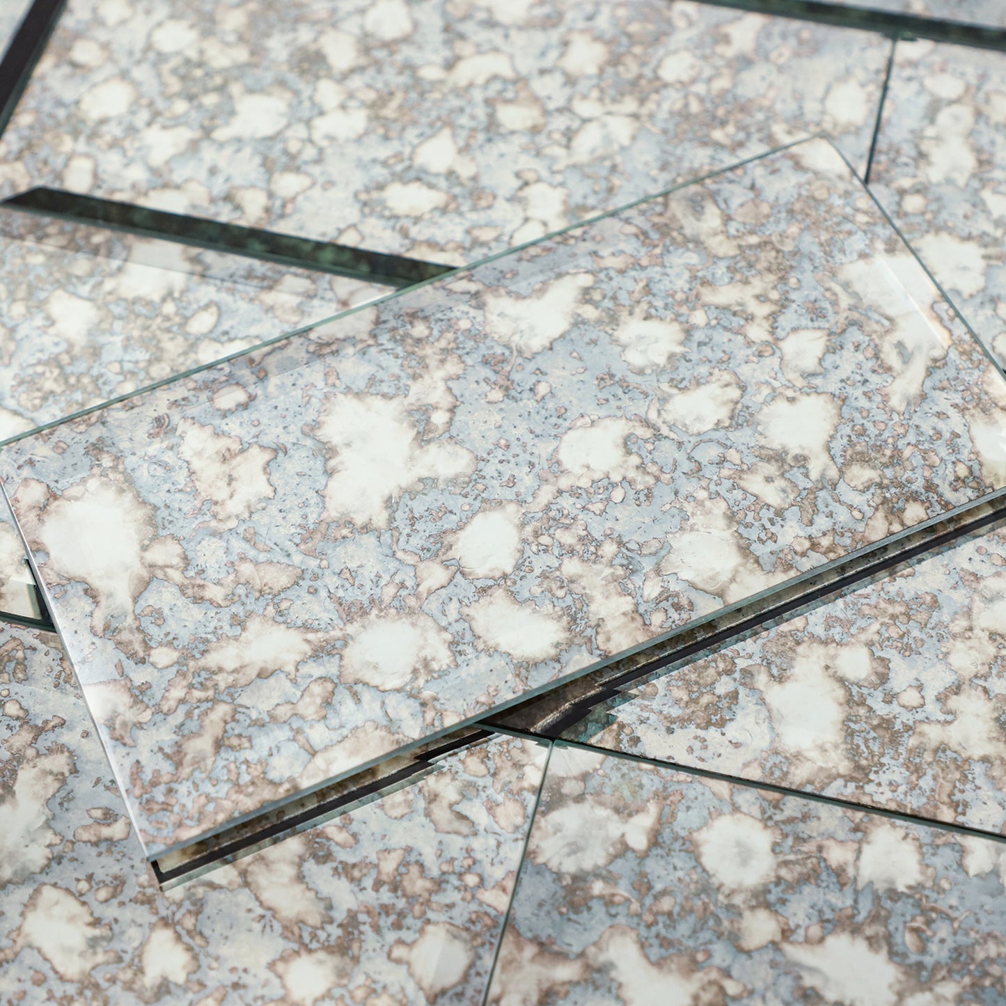 Diamond Grade Glass Mirror Beveled Subway  Peel and Stick Backsplash Wall Tile