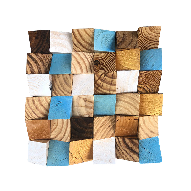Geometric Acoustic Panel Wood Mosaic Wall Art