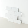 3D Glossy White Subway Peel and Stick Wall Tile